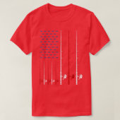 Fishing Rods American Flag 928  T-shirt (Design voorkant)