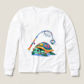 Fishing Turtle Fun – Kids’ Long Sleeve Tee (Voorkant)