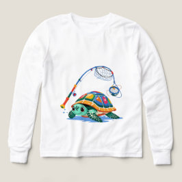 Fishing Turtle Fun – Kids’ Long Sleeve Tee