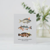 Fishman Fish Casquette Amusants Anniversaire Carte (Debout devant)