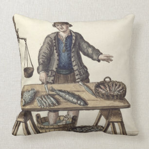 Fishmonger, Venetiaans (manuscript) Kussen