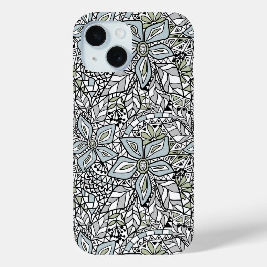 Fishnet lace floral pattern white pink black Case-Mate iPhone case (Achterkant)