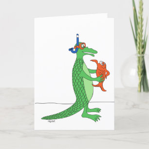Fishy Alligator aangepaste Kaart
