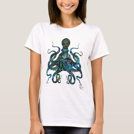 Fishy Blue Octopus T-shirt (Voorkant)