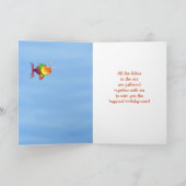 Fishy Fun Kids Personalized Birthday Card Kaart (Binnen)