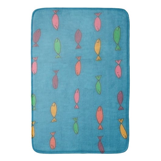 Fishy Pattern Bath Mat (Voorkant Verticaal)