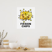 Fission Chips Grappige Natuurkunde Voedsel Pun Poster (Keuken)