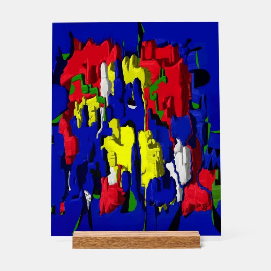 Fissures dans le bleu, abstrait (Recto)