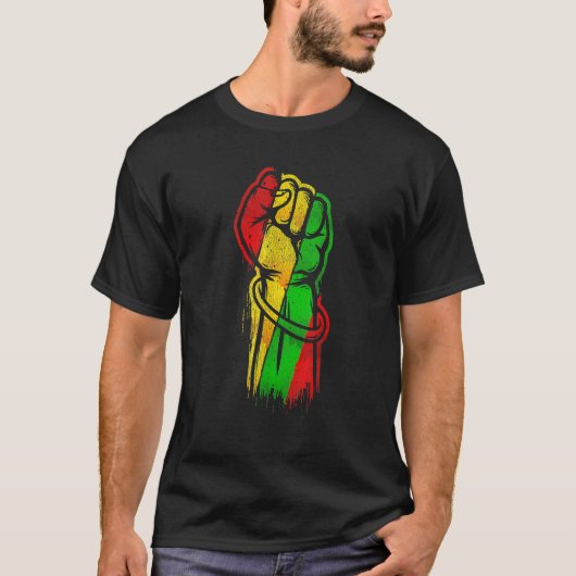 Fist Hand Black History Month Afro African Pride M T-shirt (Voorkant)