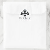 Fit Chick met Afro met kettlebells Ronde Sticker (Tas)