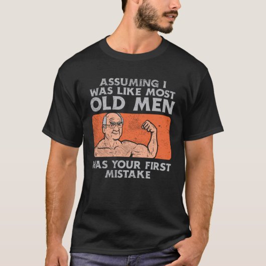 Fit Old Man Weightlifting Workout T-shirt (Voorkant)