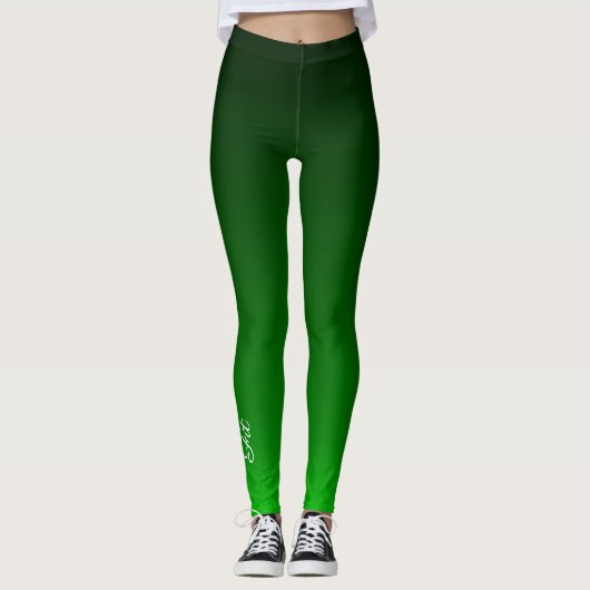 Fit Zwart Groen Ombré Leggings (Voorkant)
