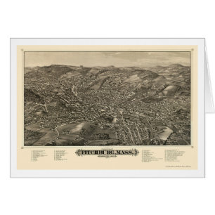 Fitchburg, carte panoramique de mA - 1882