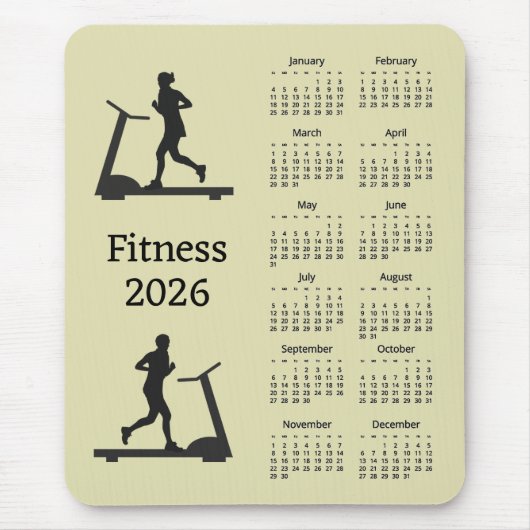 Fitness 2026 Calendar Mousepad Muismat (Voorkant)
