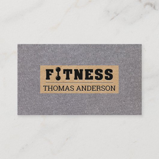 Fitness Barbell Type Logo Visitekaartje (Voorkant)