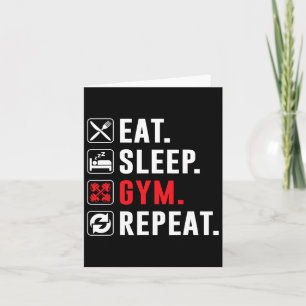 Fitness Bodybuilding Eet Slaap Gym Herhaal Grappig Kaart