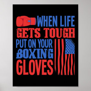 Fitness Boksen Ring - Bokshandschoenen - Ik hou va Poster