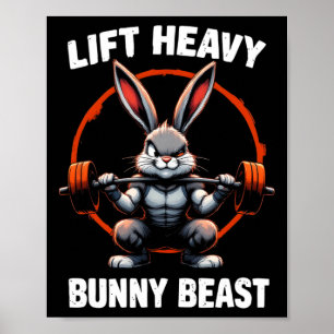 Fitness Bunny Gym Titans Lift Zware Bunny Beast Fu Poster