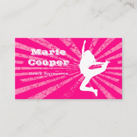 Fitness Carte de visite Danse rose (Devant)