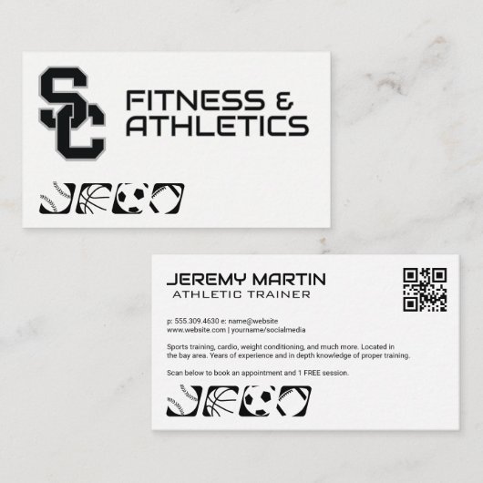 Fitness Carte de visite sportif (Devant / Derrière)