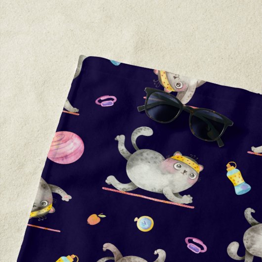 fitness cat serviette de plage (En situation)