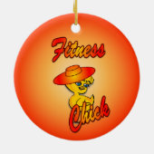 Fitness Chick #5 Keramisch Ornament (Achterkant)