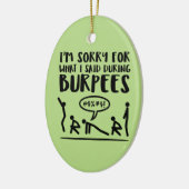 Fitness Droevige Burpees Keramisch Ornament (Links)