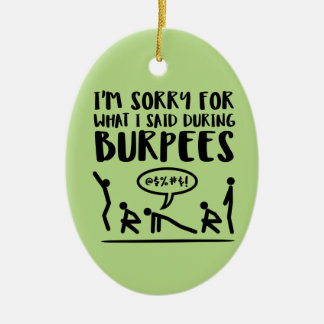 Fitness Droevige Burpees Keramisch Ornament