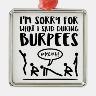 Fitness Droevige Burpees Metalen Ornament
