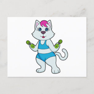 Fitness dumbbell voor katten briefkaart