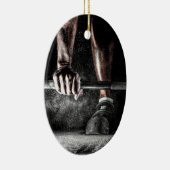 Fitness Gewichtheffen Gym Workout Keramisch Ornament (Rechts)