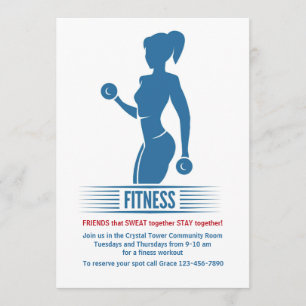 Fitness Girl Invitation Kaart