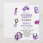 Fitness girl party invitation (Devant / Derrière)