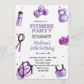 Fitness girl party invitation (Devant)