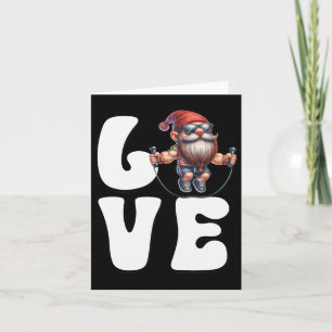 Fitness Gnome papa met overslaan touw houdt van ca Kaart