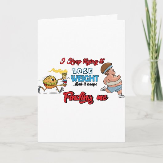 Fitness Grappig Cartoon Ontwerp Kaart (Voorkant)