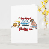 Fitness Grappige Cartoon Ontwerp Kaart (Gele Bloem)