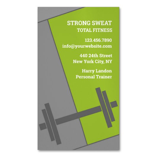fitness Gym Magnetisch Visitekaartje (Voorkant Verticaal)