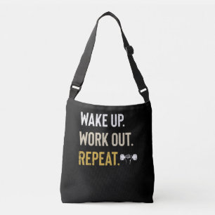 Fitness Gym Motivation Wake Up Work Out Repeteren Crossbody Tas