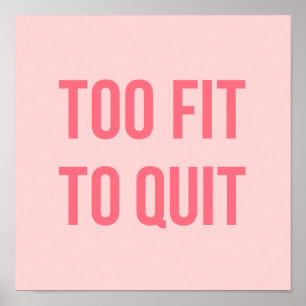 Fitness Gym Quote-Posters voor warm roze Poster