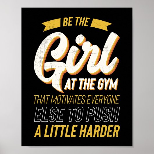 Fitness Gym Workout Motivation Womens Poster (Voorkant)