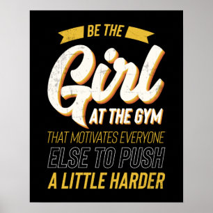 Fitness Gym Workout Motivation Womens Poster