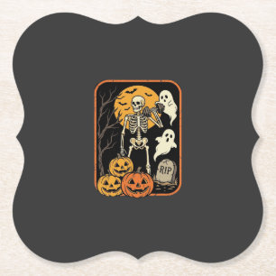 Fitness Halloween Skelet Geest Pompoen Workout D Kartonnen Onderzetters