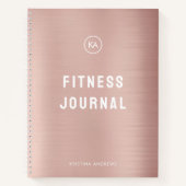 Fitness Journal Rose Rose Or Monogramme (Devant)