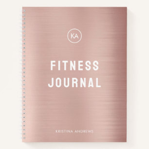 Fitness Journal Roze Rose Gold Monogramed Notitieboek