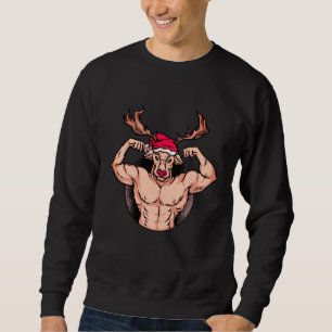 Fitness Kersttrui - Kerstman Bodybuilder Trui