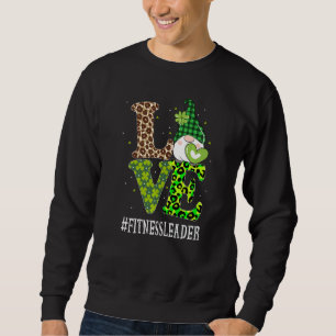 Fitness Leader Love St Patricks Day Gnome Leopard Trui