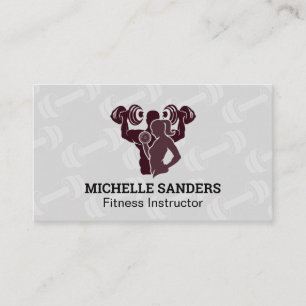 Fitness Logo Dumbbell Pattern Visitekaartje