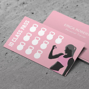 Fitness Loyalty Kaart Personal Trainer Pink