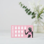 Fitness Loyalty Kaart Personal Trainer Pink (Staand voorkant)